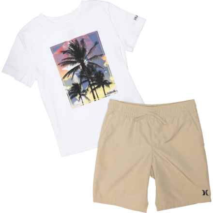 Hurley Little Boys Graphic T-Shirt and Woven Shorts Set - Short Sleeve in Rattan