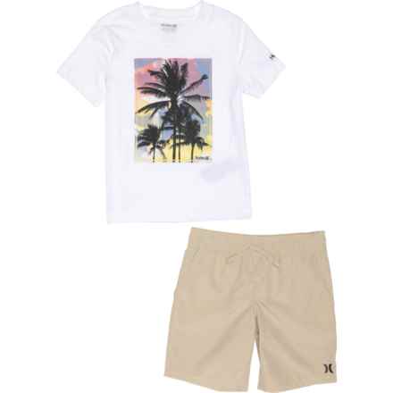Hurley Little Boys Graphic T-Shirt and Woven Shorts Set - Short Sleeve in Rattan