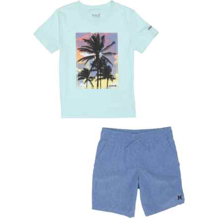 Hurley Little Boys Graphic T-Shirt and Woven Shorts Set - Short Sleeve in Shoreline