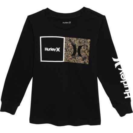 Hurley Little Boys Graphic T-Shirt - Long Sleeve in Brown Camo