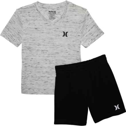 Hurley Little Boys Shirt and Knit Shorts Set - Short Sleeve in Black/White