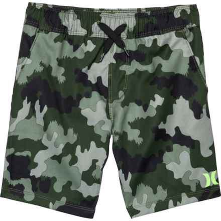 Hurley Little Boys Stretch-Woven Shorts in Green Camo