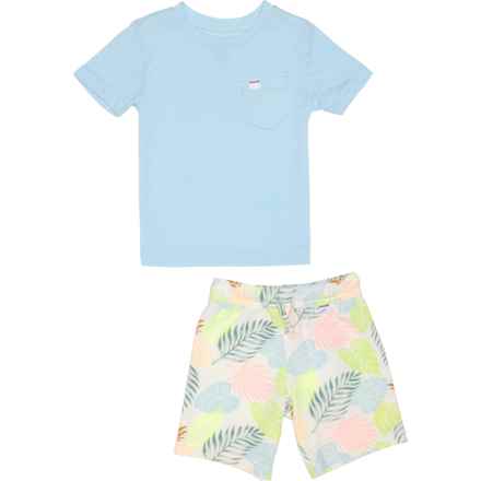 Hurley Little Boys T-Shirt and Knit Shorts Set - Short Sleeve in Pale Ivory