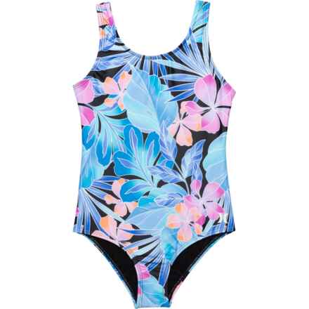Hurley Little Girls Twist Back One-Piece Swimsuit - UPF 50+ in Maui Cove