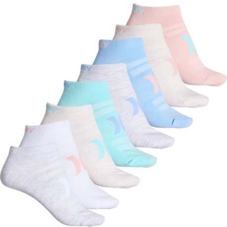 Hurley Logo Low-Cut Socks - 8-Pack, Below the Ankle (For Women) in Light Beige
