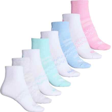 Hurley Logo Socks - 8-Pack, Quarter Crew (For Women) in Pink/ White