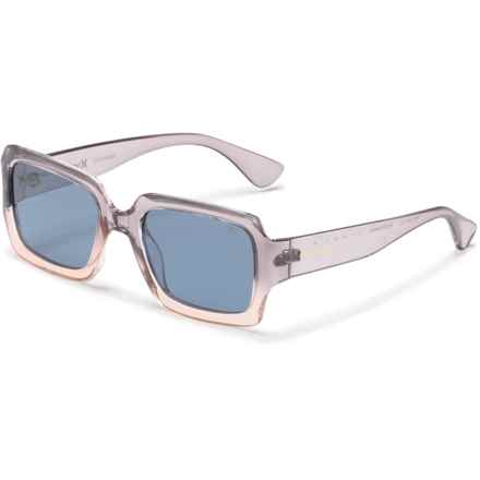 Hurley Mid-Size Rectangle Sunglasses - Polarized in Blue/Blush Gradient