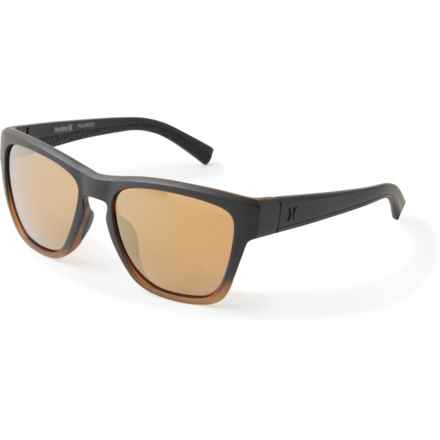 Hurley Mod Keyhole Square Sunglasses - Polarized (For Men and Women) in Matte Black/Khaki
