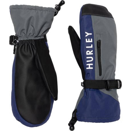 Hurley Northwood Thinsulate® Snow Mittens - Waterproof, Insulated, Touchscreen Compatible (For Men) in Grey