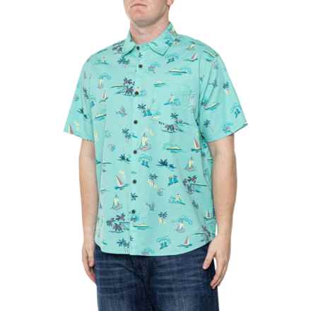 Hurley One and Only Lido Stretch Shirt - Short Sleeve in Tropical Mist 2