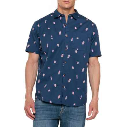 Hurley One and Only Lido Stretch-Woven Shirt - Short Sleeve in Blue Void