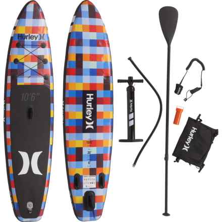 Hurley One and Only Mod Squares Inflatable Stand-Up Paddle Board Package - 10’6” in Multi