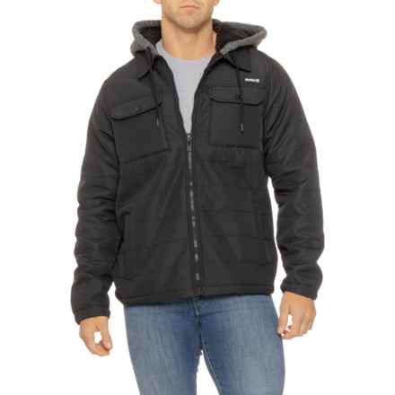 Hurley Ostro Sherpa-Lined Quilted Hooded Jacket - Insulated in Black