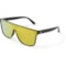 Hurley Oversized Flat-Top Shield Sunglasses - Polarized Mirror Lens in Shiny Black