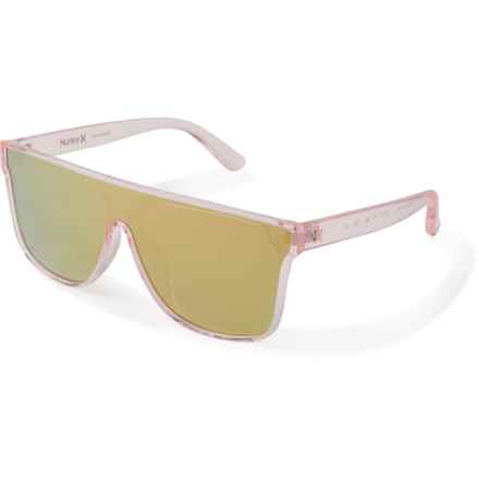 Hurley Oversized Flat-Top Shield Sunglasses - Polarized Mirror Lenses in Pink