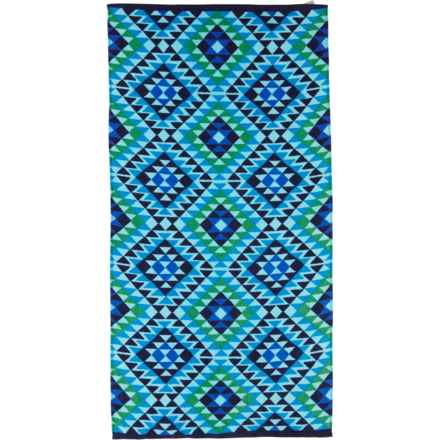 Hurley Oversized Jacquard Beach Towel - 32x64” in Cobalt Green