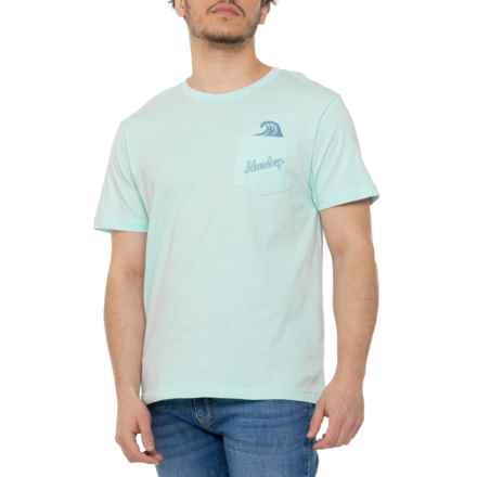 Hurley Peek-A-Boo Wavy Surf Pocket T-Shirt - Short Sleeve in Teal Tinted
