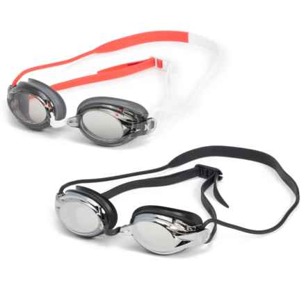 Hurley Phantom-Ops Swim Goggles - 2-Pack (For Boys and Girls) in Red/Black