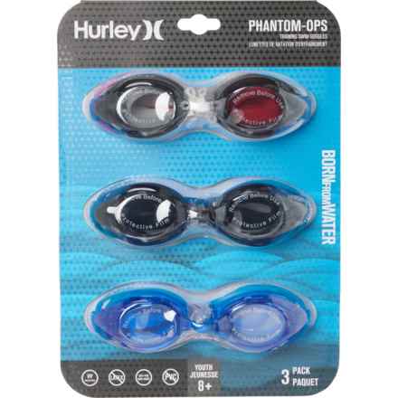 Hurley Phantom-Ops Training Swim Goggles - 3-Pack (For Boys and Girls) in Multi