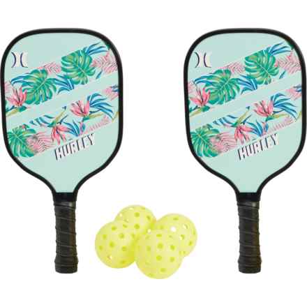 Hurley Pickleball Set in Teal Palm Stripe