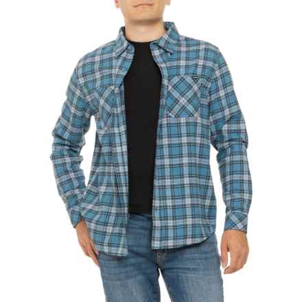 Hurley Plaid Flannel Button-Up Shirt - Long Sleeve in Medium Blue