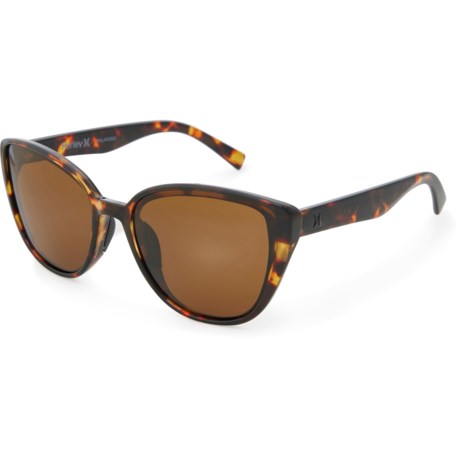 Hurley Pointed Cat’s Eye Sunglasses - Polarized in Shiny Tort