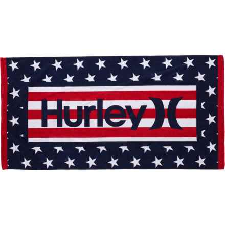 Hurley Printed Beach Towel - 360 gsm, 32x64” in Americana Stars