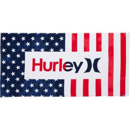 Hurley Printed Beach Towel - 400 gsm, 32x64” in Americana Grunge