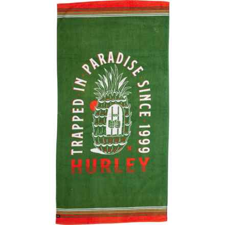 Hurley Printed Beach Towel - 400 gsm, 32x64” in Forrest Green