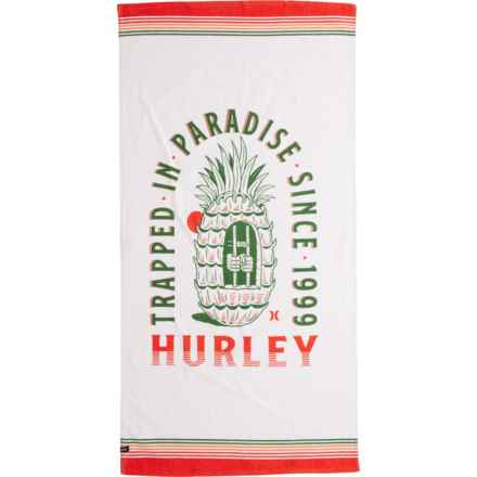 Hurley Printed Beach Towel - 400 gsm, 32x64” in Orange