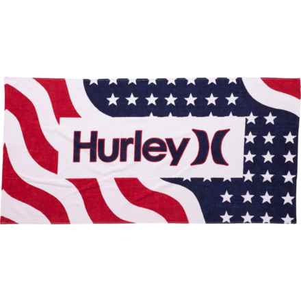 Hurley Printed Beach Towel - 400 gsm, 32X64” in To128 Americana