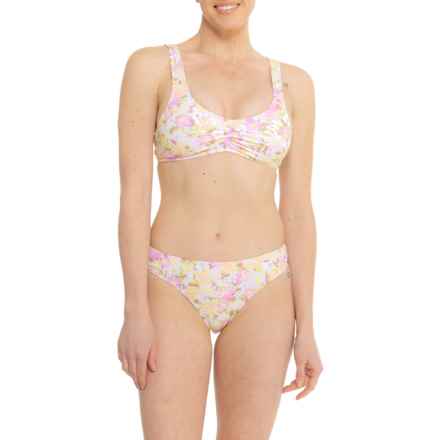 Hurley Printed Bikini Top and Cheeky Swim Bottoms Set in Pink Punch