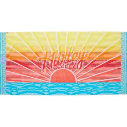 Hurley Printed Jacquard Beach Towel - 400 gsm, 36x70” in Sunrise Horizon