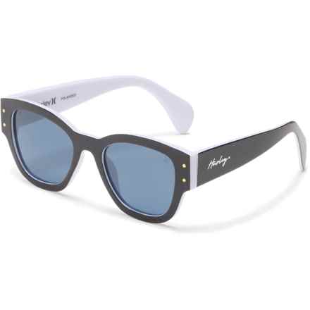 Hurley Retro Square Sunglasses - Polarized in White/Black