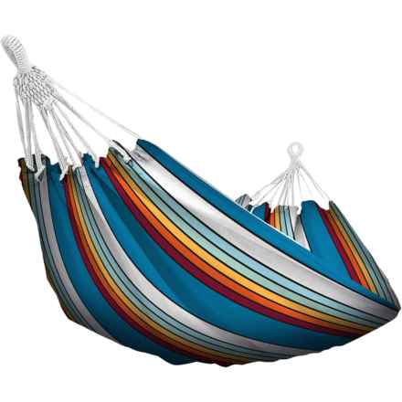 Hurley Rio Breeze Canvas Hammock in Blue/Green/Brown Stripe