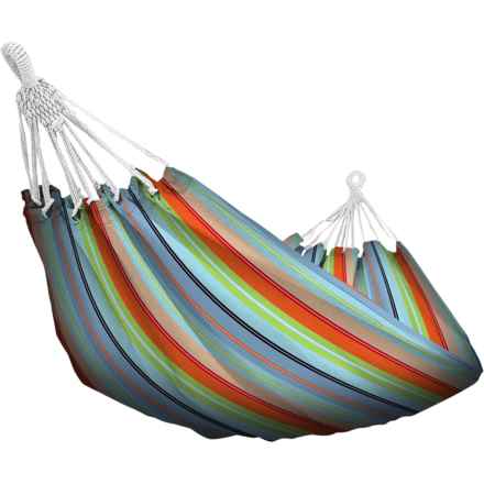 Hurley Rio Breeze Canvas Hammock in Blue/Green/Brown Stripe