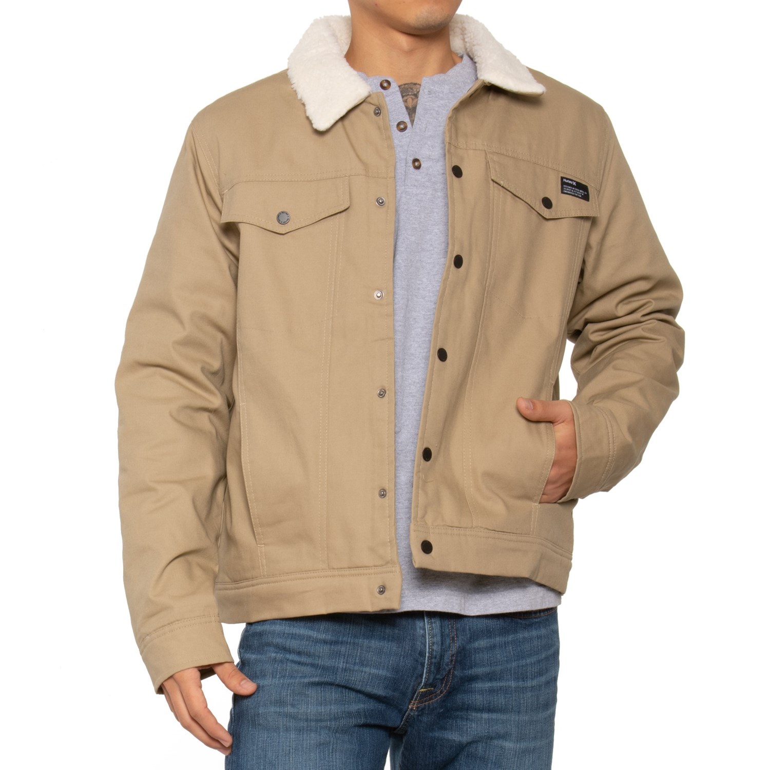 Hurley Roy Trucker Sherpa-Lined Jacket (For Men) - Save 50%