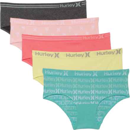 Hurley Seamless Panties - 5-Pack, Hipster in Sunny Icon / Flamingo Pink / Sunny Lime / Charcoal
