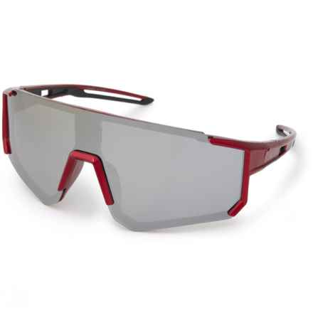 Hurley Semi-Rim Shield Sunglasses - Polarized Mirror Lens in Metallic Red