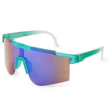 Hurley Semi-Rimless Shield Sunglasses - Polarized (For Men) in Aqua Blue