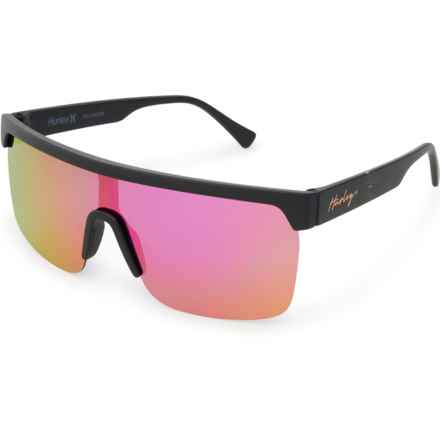 Hurley Shield Sunglasses - Polarized Mirror Lenses in Black