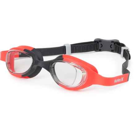 Hurley Solari Swim Goggles (For Boys and Girls) in Black Red