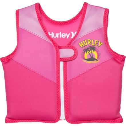 Hurley Swim Surfer Training Floatation Vest (For Boys and Girls) in Pink Block