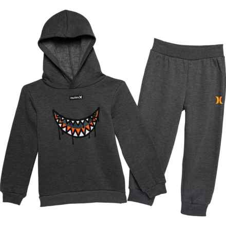 Hurley Toddler Boys Fleece Hoodie and Joggers Set in Charcoal Heather