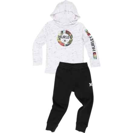 Hurley Toddler Boys Graphic Hooded Shirt and Pants Set - Long Sleeve in Black