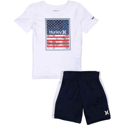Hurley Toddler Boys Graphic T-Shirt and Mesh Shorts Set - Short Sleeve in White