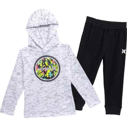 Hurley Toddler Boys Hooded T-Shirt and Pants Set - Long Sleeve in Black/White