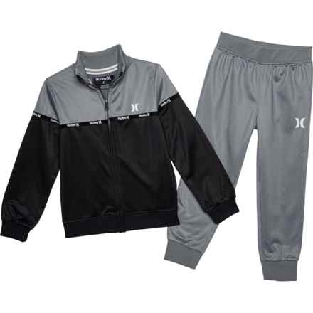 Hurley Toddler Boys Tricot Jacket and Joggers Set in Cool Grey