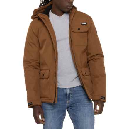 Hurley Vinson Sherpa-Lined Oxford Jacket - Insulated in Bronze