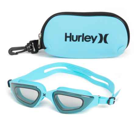 Hurley Virtus Swim Goggles and Carry Case in Turquoise
